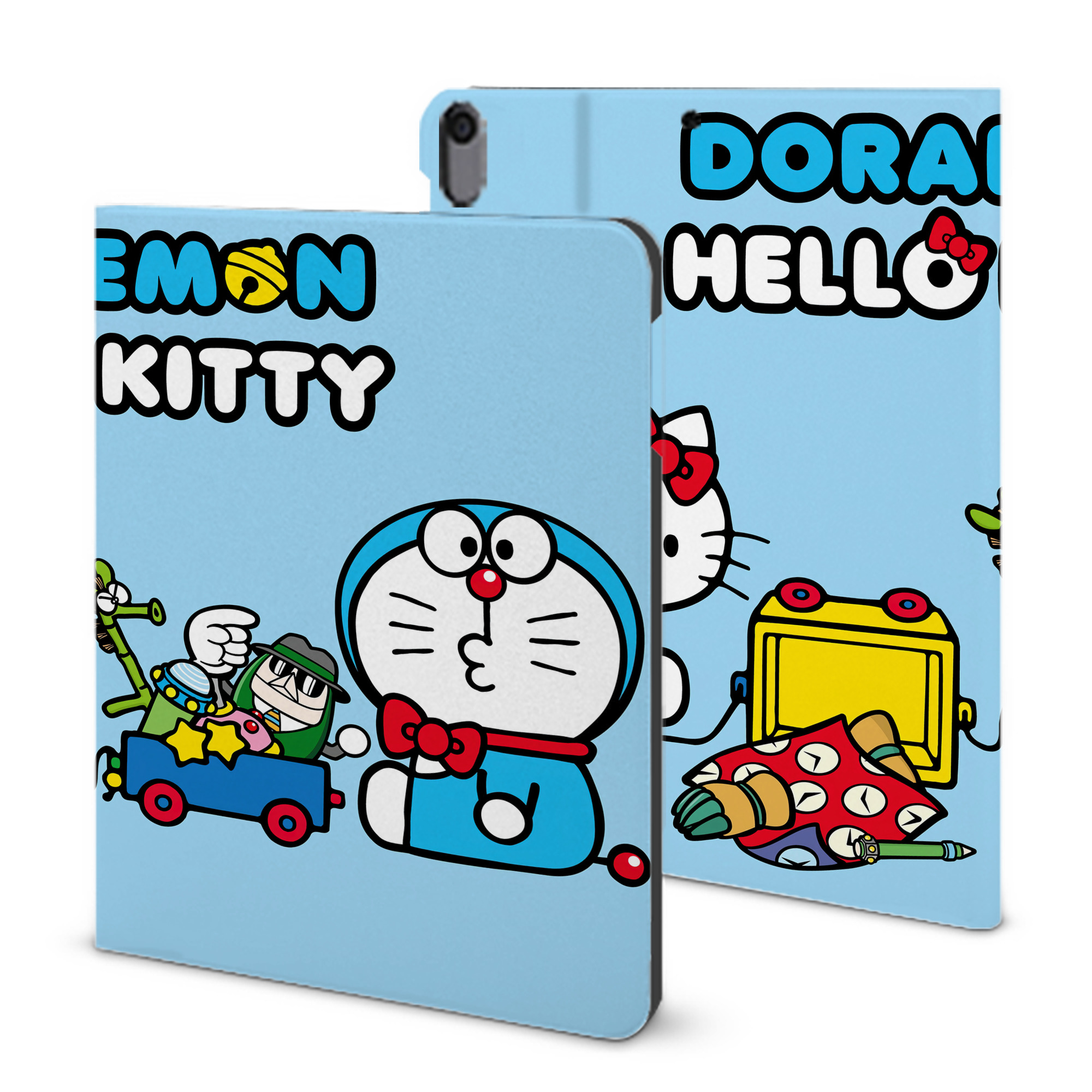 （画像用） ドラえもん Doraemon IPad ケース ブック型 PUレザー TPU 耐衝撃 軽量 薄型 ペン収納なし 全面保護 IPad 各モデル対応